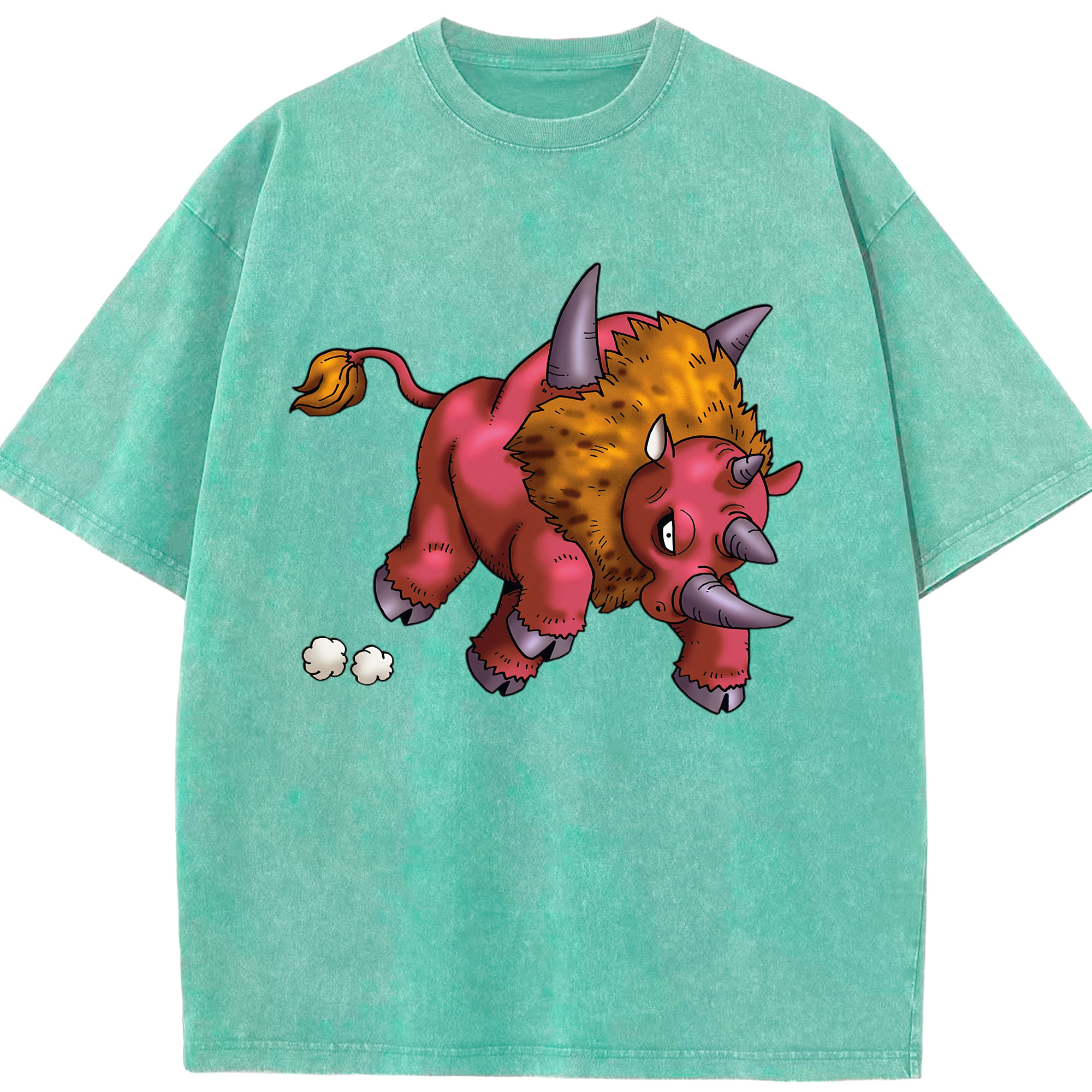 （画像用） ドラゴンクエスト Doragon Kuesuto Dragon Quest 綿100% ヴィンテージ風 半袖Tシャツ（フロントプリント）
